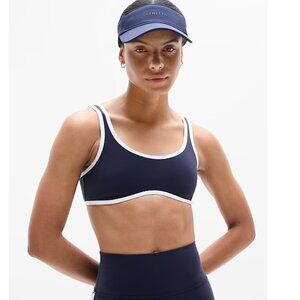 Athleta Transcend Tipped Sports Bra A-C in Navy/White